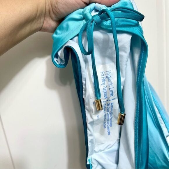 New La Blanca Ocean Adjustable Loop Hipster Bikini Bottom in Turquoise Size 16 - Picture 7 of 9